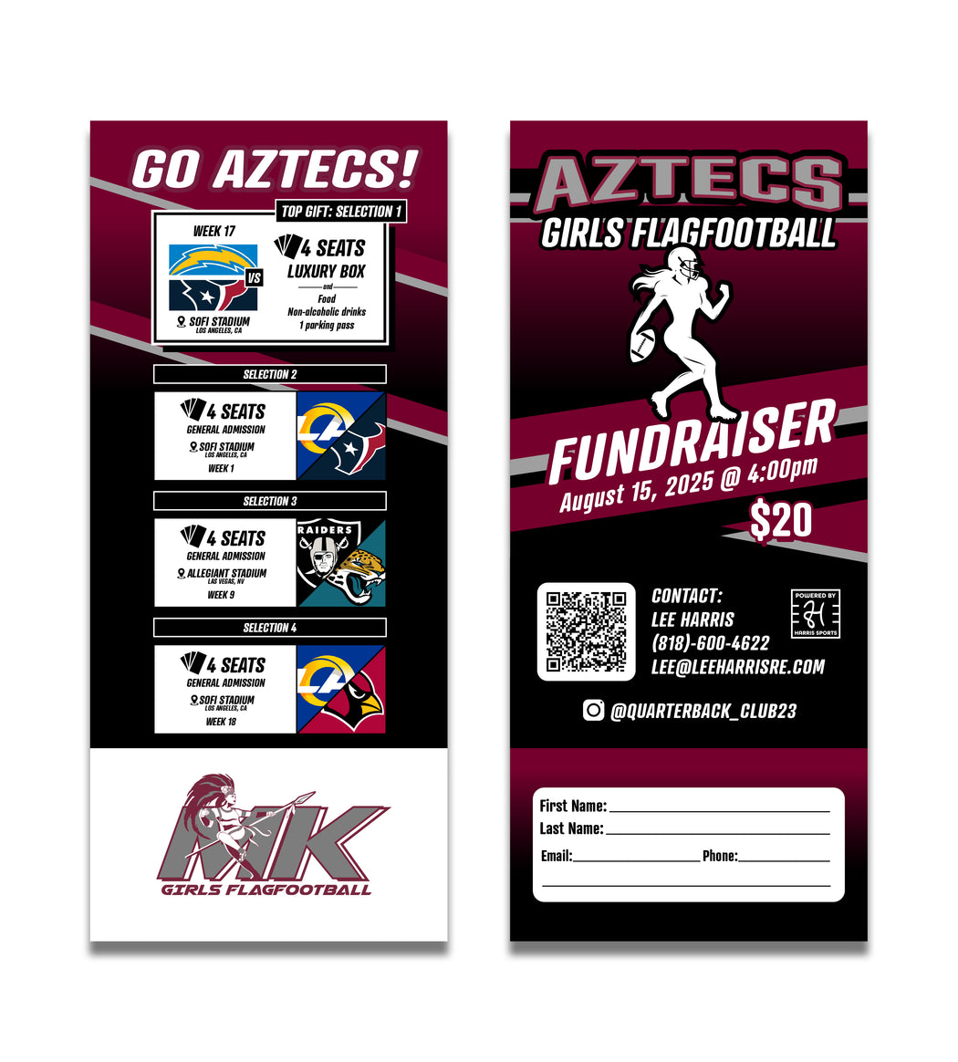 Aztecs Fla Aztecs Flag Football (Girls) Donation – Harris Sports